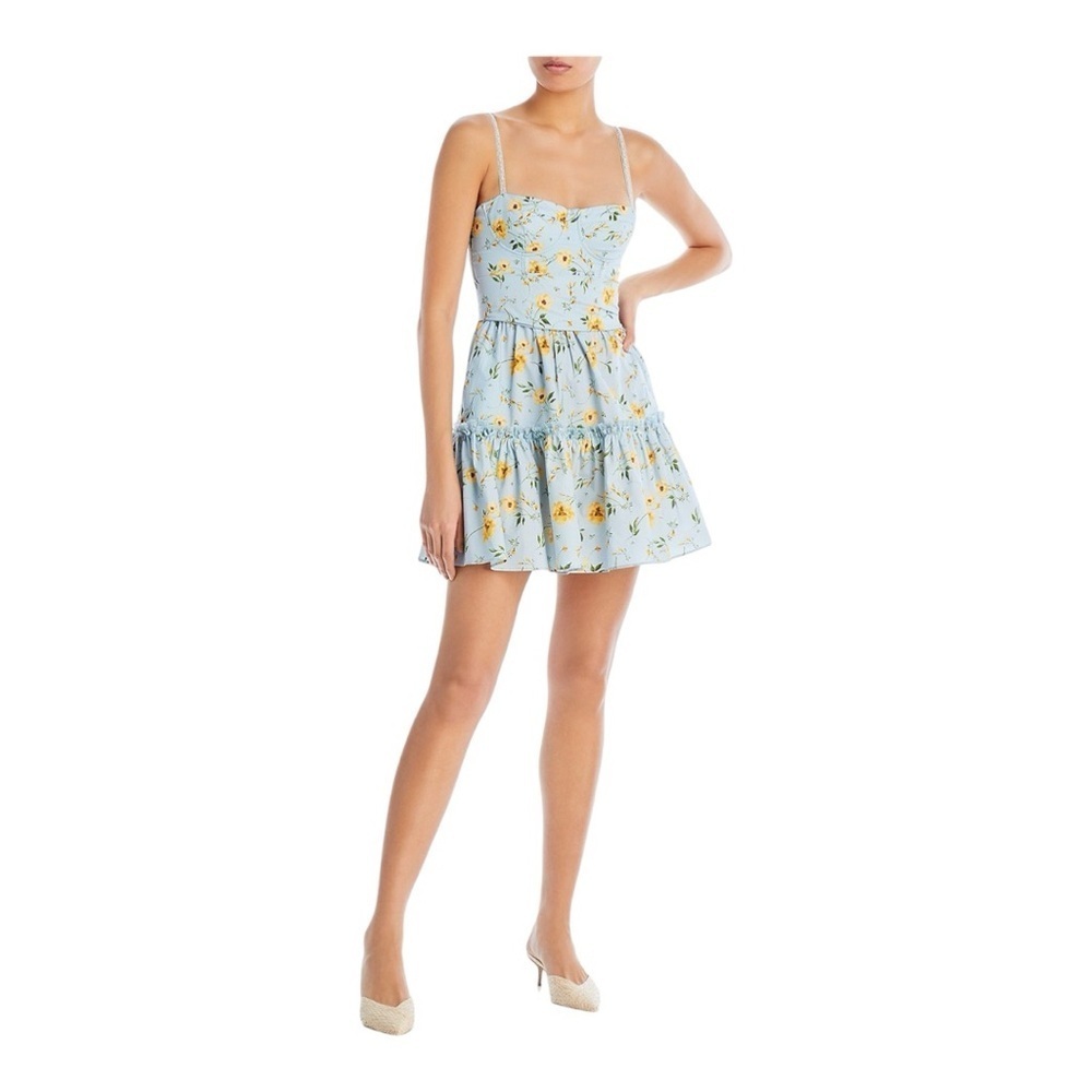 Aqua Floral Print Bustier Mini Dress - 100% Exclusive - Picture 6 of 6